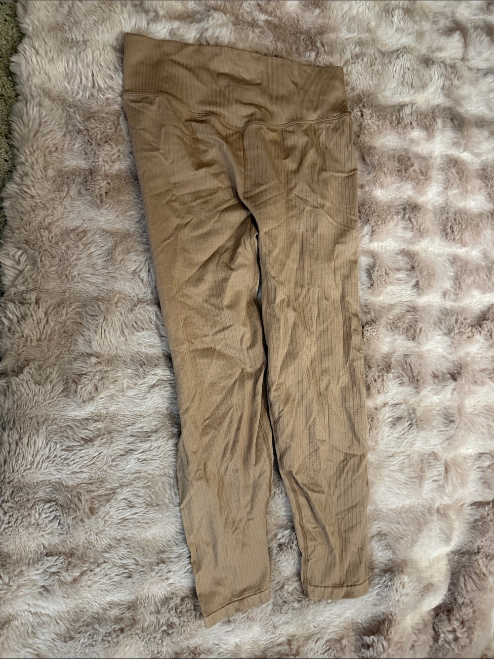 PINK Victoria's Secret Kids Ribbed Leggings in Tan